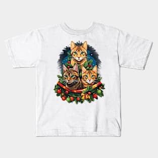 Cat Christmas Tree Kids T-Shirt